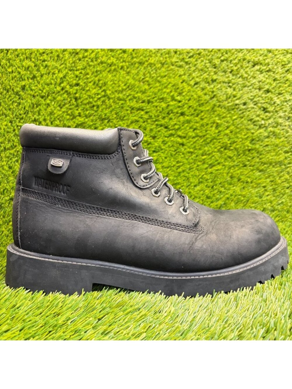 Skechers Verdict Mens Size 13 Black Outdoor Waterproof Leather Safety Work Boots